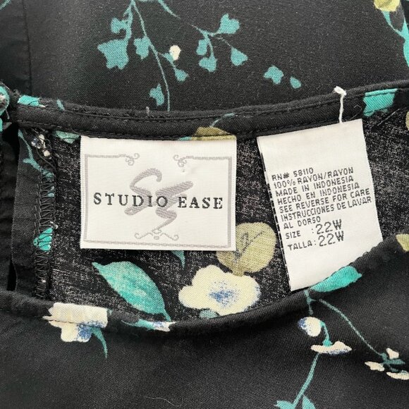 90s Black Floral Dress - Picture 6 of 7